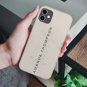 Elegant modern gepersonaliseerd met naam monogram Case-Mate iPhone 14 hoesje