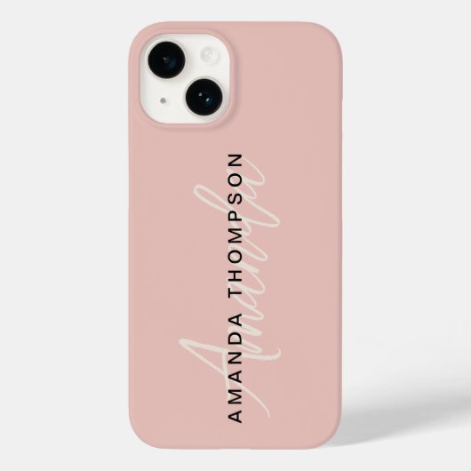 Elegant modern gepersonaliseerd met naam monogram Case-Mate iPhone case (Achterkant)