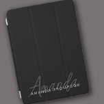 Elegant modern gepersonaliseerd met naam monogram iPad air cover<br><div class="desc">Verhoog de bescherming en stijl van uw iPad Air met onze Blackout Elegant Modern gepersonaliseerd met naam Monogram iPad Air Cover. Deze zorgvuldig ontworpen cover combineert naadloos de hedendaagse esthetiek met een gepersonaliseerde touch, waardoor het een chique en praktische accessoire is voor uw apparaat. Met jouw naam en een monogram...</div>