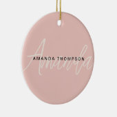 Elegant modern gepersonaliseerd met naam monogram keramisch ornament (Rechts)