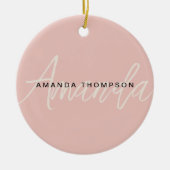 Elegant modern gepersonaliseerd met naam monogram keramisch ornament (Voorkant)