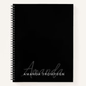 Elegant modern gepersonaliseerd met naam monogram notitieboek (Voorkant)
