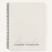 Elegant modern gepersonaliseerd met naam monogram notitieboek (Voorkant)