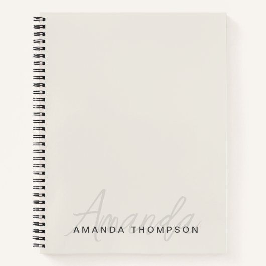 Elegant modern gepersonaliseerd met naam monogram notitieboek (Voorkant)