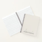 Elegant modern gepersonaliseerd met naam monogram notitieboek (Binnen)