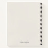 Elegant modern gepersonaliseerd met naam monogram notitieboek (Achterkant)