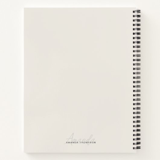 Elegant modern gepersonaliseerd met naam monogram notitieboek (Achterkant)