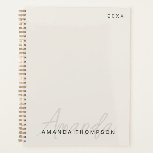 Elegant modern gepersonaliseerd met naam monogram planner (Voorkant)
