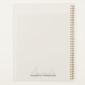 Elegant modern gepersonaliseerd met naam monogram planner (Achterkant)