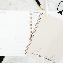 Elegant modern gepersonaliseerd met naam monogram planner
