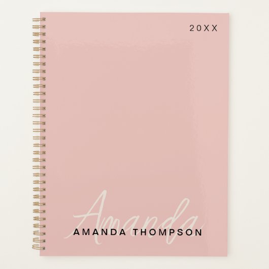 Elegant modern gepersonaliseerd met naam monogram planner (Voorkant)