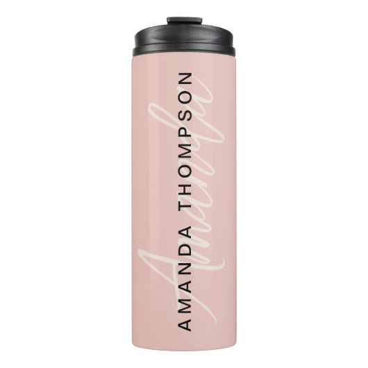 Elegant modern gepersonaliseerd met naam monogram thermosbeker (Voorkant)
