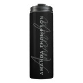 Elegant modern gepersonaliseerd met naam monogram thermosbeker (Voorkant)