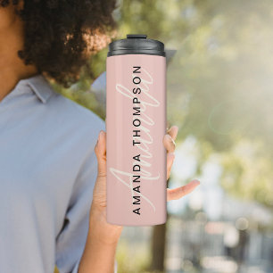 Elegant modern gepersonaliseerd met naam monogram thermosbeker
