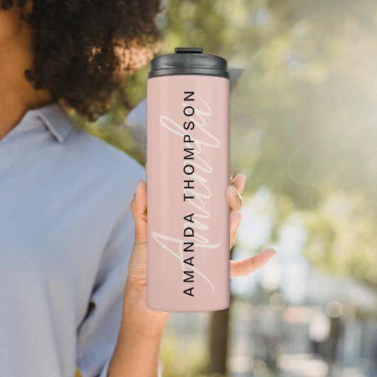 Elegant modern gepersonaliseerd met naam monogram thermosbeker