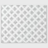 Elegant modern gepersonaliseerd monogram wit cadeaupapier (Vlak)