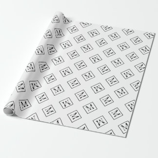Elegant modern gepersonaliseerd monogram wit cadeaupapier