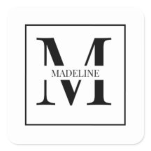 Elegant modern gepersonaliseerd monogram wit