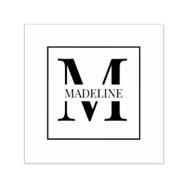 Elegant modern gepersonaliseerd monogram wit zelfinktende stempel