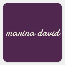 Elegant modern gepersonaliseerd vierkante sticker