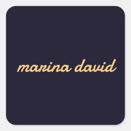 Elegant modern gepersonaliseerd vierkante sticker