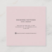 Elegant modern, gepersonaliseerde naam Blush Pink  Vierkante Visitekaartje (Achterkant)