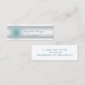 Elegant modern gesofisticeerd wit, Lotus Mini Visitekaartje (Voorkant / Achterkant)