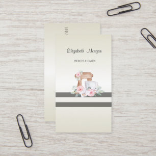 Elegant modern, gestreept, pastamixer bloemen visitekaartje