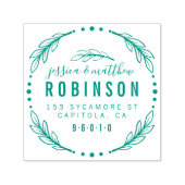 Elegant Modern Getrouwd Paar Retouradres Zelfinktende Stempel (Design)