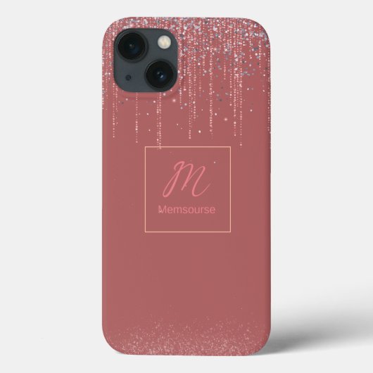 Elegant Modern Gift Luxe Roos Gouden Glitter Case-Mate iPhone Case (Achterkant)
