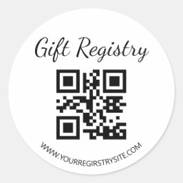elegant modern gift registry qr code baby shower ronde sticker