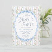 Elegant Modern Girly Bows Afstuderen feest Kaart (Staand voorkant)
