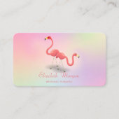 Elegant Modern Girly Funny, Flamingos Holographic Visitekaartje (Voorkant)