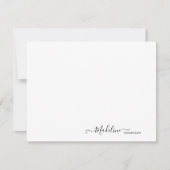 Elegant Modern Girly Script Black Note Card Notitiekaartje (Voorkant)