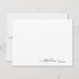 Elegant Modern Girly Script Black Note Card Notitiekaartje