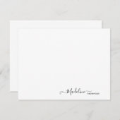 Elegant Modern Girly Script Black Note Card Notitiekaartje (Voorkant / Achterkant)