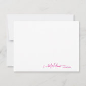 Elegant Modern Girly Script Magenta Notitiekaartje (Voorkant)