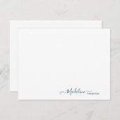 Elegant Modern Girly Script Navy Blue Notitiekaartje (Voorkant / Achterkant)