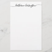 Elegant Modern Girly Swash Script Name Calligraphy Briefpapier (Voorkant)