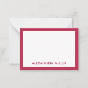 Elegant Modern Girly Trendy Magenta Roze Notitiekaartje