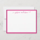 Elegant modern Girly Trendy Magenta roze script Notitiekaartje (Voorkant)