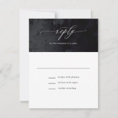Elegant Modern Glam Black Gothic Wedding RSVP Kaar Kaartje (Voorkant)