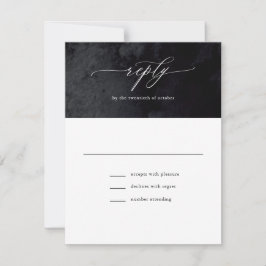Elegant Modern Glam Black Gothic Wedding RSVP Kaar Kaartje