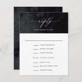Elegant Modern Glam Black Gothic Wedding RSVP Kaartje (Voorkant / Achterkant)