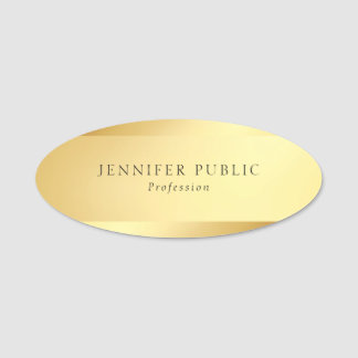 Elegant modern Glam Gold Simple Sjabloon Oval Naamplaatje