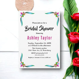 Elegant Modern Glam Summer Floral Vrijgezellenfees Kaart