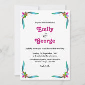 Elegant Modern Glam Summer Floral Wedding Kaart (Voorkant)