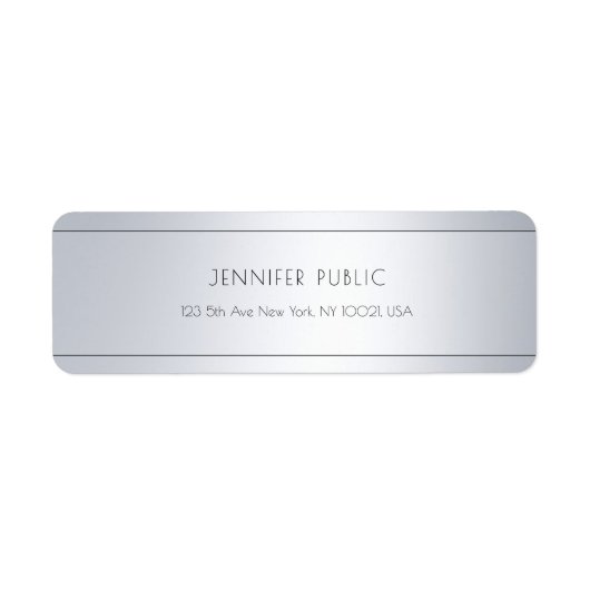 Elegant modern Glamor Silver Return-adres Etiket (Voorkant)