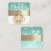 Elegant Modern Glamorouse, Faux Gold, Bokeh, Dress Vierkante Visitekaartje (Voorkant / Achterkant)