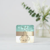 Elegant Modern Glamorouse, Faux Gold, Bokeh, Dress Vierkante Visitekaartje (Staand voorkant)